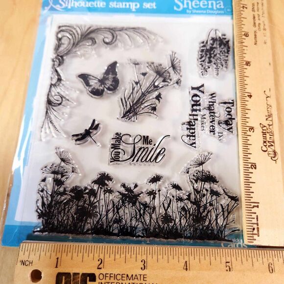 Quick Cards A Little Bit Scenic Silhouette Cling Stamp Set Botanical Floral UK - Picture 2 of 4